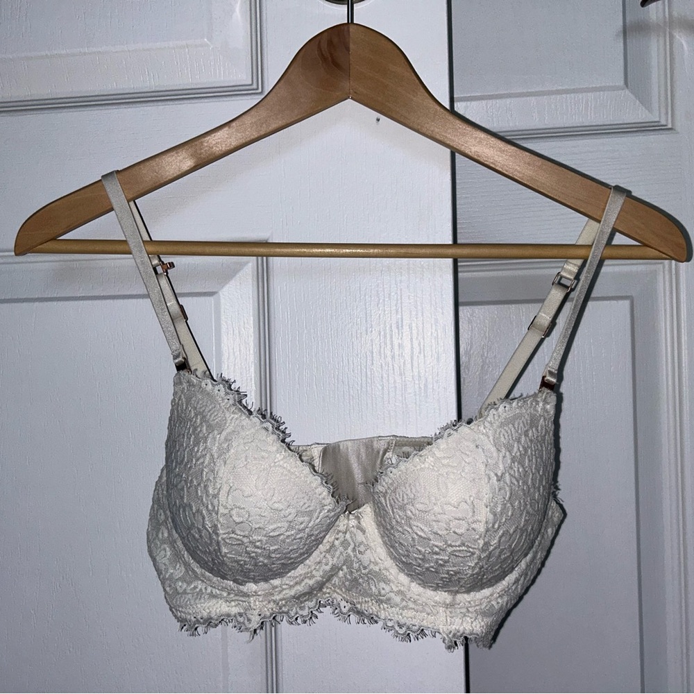 Aerie Real Power Plunge Push Up Eyelash Lace Bra